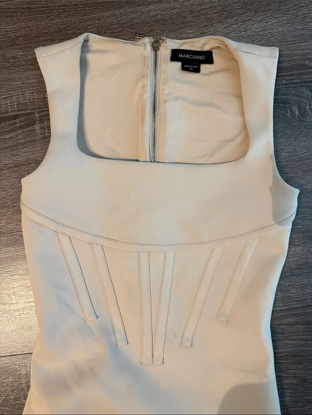 Marciano Cream Sleeveless Midi Sheath Dress - Picture 2 of 5